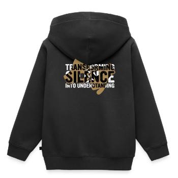 ASL Dolmetscher Gebärdensprache - Kinder Premium Organic Hoodie - Schwarz - Hinten - AI Model Kid Male (0cm)