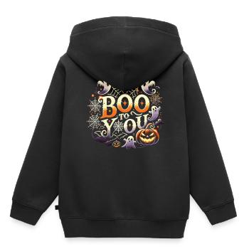 Niedlicher Geist mit Spruch "Boo to You" - Kinder Premium Organic Hoodie - Schwarz - Hinten - AI Model Kid Male (0cm)