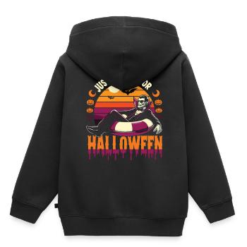 Vampire de vacances attendant Halloween - Sweat Premium à capuche enfant bio - noir - Dos - AI Model Kid Male (0cm)