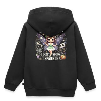 T-Shirt Fée Halloween - Je n’ai pas peur, je brille - Sweat Premium à capuche enfant bio - noir - Dos - AI Model Kid Male (0cm)
