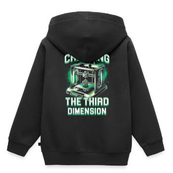 Impression 3D : un ingénieur 3D crée la troisième dimension - Sweat Premium à capuche enfant bio - noir - Dos - AI Model Kid Male (0cm)