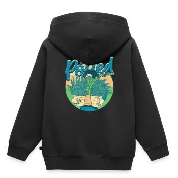 Plantes Plante Collectionneur Plante En Pot Bonheur - Sweat Premium à capuche enfant bio - noir - Dos - AI Model Kid Male (0cm)