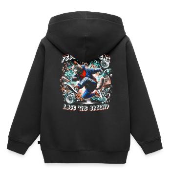Breakdance B-boy Ressentez le rythme - Sweat Premium à capuche enfant bio - noir - Dos - AI Model Kid Male (0cm)