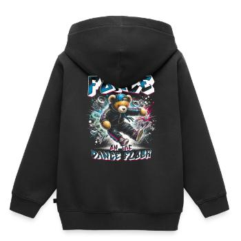 Breakdance B-boy Stunt Street Dancer - Kinder Premium Organic Hoodie - Schwarz - Hinten - AI Model Kid Male (0cm)