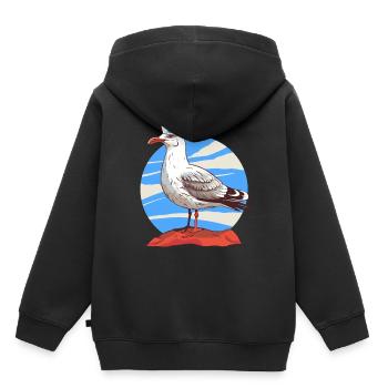 Möwe maritim Matrose - Kinder Premium Organic Hoodie - Schwarz - Hinten - AI Model Kid Male (0cm)