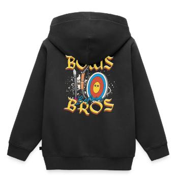 Bogenschießen Bogenschütze Bows before bros - Kinder Premium Organic Hoodie - Schwarz - Hinten - AI Model Kid Male (0cm)