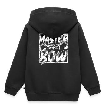 Archer de tir à l’arc Maître de l’arc - Sweat Premium à capuche enfant bio - noir - Dos - AI Model Kid Male (0cm)