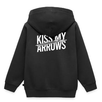 Archer de tir à l’arc Embrasse mes flèches - Sweat Premium à capuche enfant bio - noir - Dos - AI Model Kid Male (0cm)