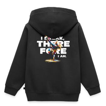 Breakdance B-boy Je casse donc je suis - Sweat Premium à capuche enfant bio - noir - Dos - AI Model Kid Male (0cm)