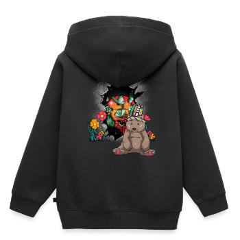 Bär Natur Naturliebhaber Schamane Bären Kinder - Kinder Premium Organic Hoodie - Schwarz - Hinten - AI Model Kid Male (0cm)