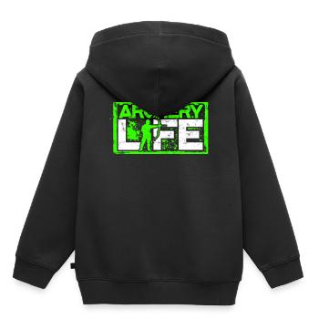 Tir à l’arc Archer Vie de tir à l’arc - Sweat Premium à capuche enfant bio - noir - Dos - AI Model Kid Male (0cm)