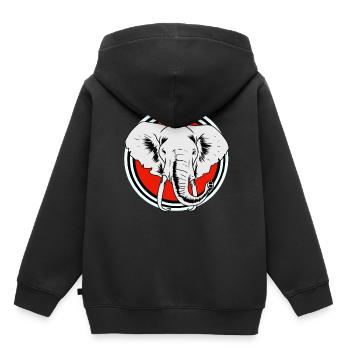 Elefanten Elefant - Kinder Premium Organic Hoodie - Schwarz - Hinten - AI Model Kid Male (0cm)