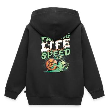 Schnecke Schnecken Entomologie Entomologe - Kinder Premium Organic Hoodie - Schwarz - Hinten - AI Model Kid Male (0cm)