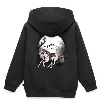 Wild West Western Horse Chevaux Western Cheval - Sweat Premium à capuche enfant bio - noir - Dos - AI Model Kid Male (0cm)