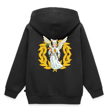 Kochkunst Christmas Engel Weihnachten Gemüse Küche - Kinder Premium Organic Hoodie - Schwarz - Hinten - AI Model Kid Male (0cm)