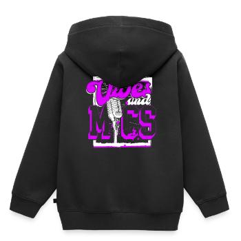 Podcast Podcaster Podcasting - Sweat Premium à capuche enfant bio - noir - Dos - AI Model Kid Male (0cm)
