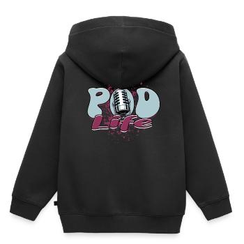 Podcast Podcaster Podcasting - Sweat Premium à capuche enfant bio - noir - Dos - AI Model Kid Male (0cm)