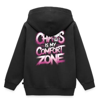 Chaos is my feel-good area - Kids Premium Organic Hoodie - black - Back - AI Model Kid Male (0cm)