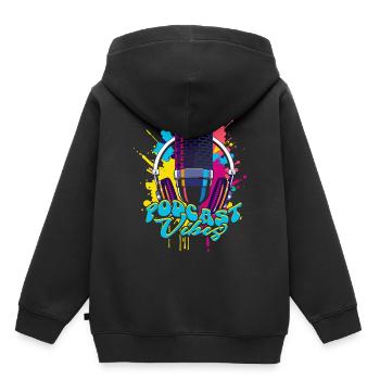 Podcast Vibes Podcaster Podcasting - Kids Premium Organic Hoodie - black - Back - AI Model Kid Male (0cm)