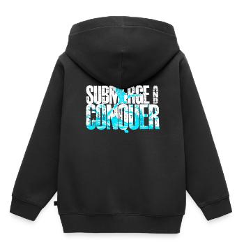 Plongeurs Plongée Loisir Plongée Immerger Et Conquérir - Sweat Premium à capuche enfant bio - noir - Dos - AI Model Kid Male (0cm)