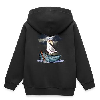 Halloween Seagull Seagulls Bateau Ferry Bateaux - Sweat Premium à capuche enfant bio - noir - Dos - AI Model Kid Male (0cm)