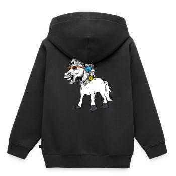 Cheval Diva Star Chevaux Lady Starlet Gaul Cavalier - Sweat Premium à capuche enfant bio - noir - Dos - AI Model Kid Male (0cm)