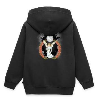 Engel spirituell Rosenkranz himmlisch Beschützer - Kinder Premium Organic Hoodie - Schwarz - Hinten - AI Model Kid Male (0cm)