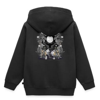 corbeau mystique corbeau corbeau corbeau corbeaux oiseau d’halloween - Sweat Premium à capuche enfant bio - noir - Dos - AI Model Kid Male (0cm)
