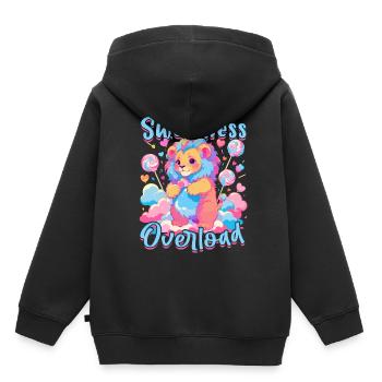 Cotton Candy Sweetness Overload - Kids Premium Organic Hoodie - black - Back - AI Model Kid Male (0cm)