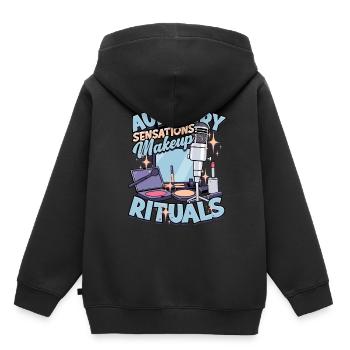 ASMR Whisper Auditory Sensations Makeup Rituals - Kids Premium Organic Hoodie - black - Back - AI Model Kid Male (0cm)