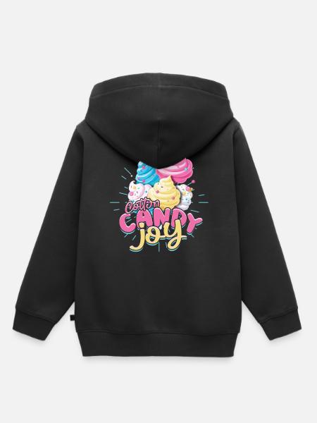 Zuckerwatte Zucchero Filato Gioia - Felpa Premium con cappuccio bambino bio - nero