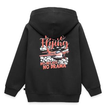 Premier pilote de vol solo Vol en solo Aucun retard - Sweat Premium à capuche enfant bio - noir - Dos - AI Model Kid Male (0cm)