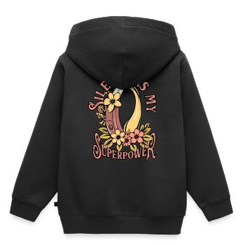 Perte auditive Perte auditive soudaine Le silence est mon superpouvoir - Sweat Premium à capuche enfant bio - noir - Dos - AI Model Kid Male (0cm)