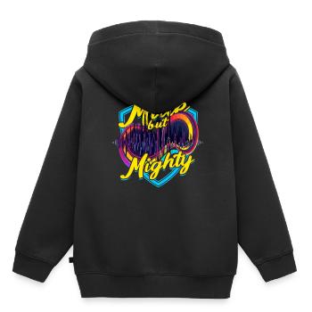 Perte auditive Perte auditive soudaine Muet mais puissant - Sweat Premium à capuche enfant bio - noir - Dos - AI Model Kid Male (0cm)