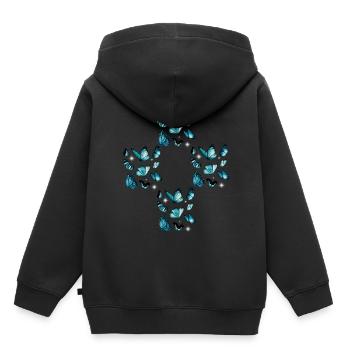 Schmetterlinge Schmetterling Kreuz Kreuze - Kinder Premium Organic Hoodie - Schwarz - Hinten - AI Model Kid Male (0cm)