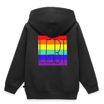 LGBT Regenbogenfahne Gay Pride - Kinder Premium Organic Hoodie - Schwarz - Hinten - AI Model Kid Male (0cm)