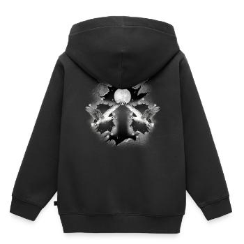 Mouette mouette mystique mouette maritime - Sweat Premium à capuche enfant bio - noir - Dos - AI Model Kid Male (0cm)