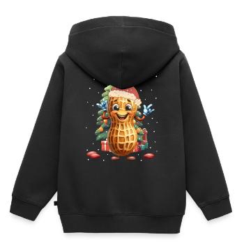 Cacahuète Père Noël Enfants Enfant Noël - Sweat Premium à capuche enfant bio - noir - Dos - AI Model Kid Male (0cm)
