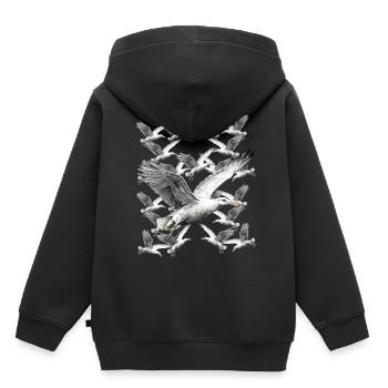 Möwe Möwen maritim - Kinder Premium Organic Hoodie - Schwarz - Hinten - AI Model Kid Male (0cm)