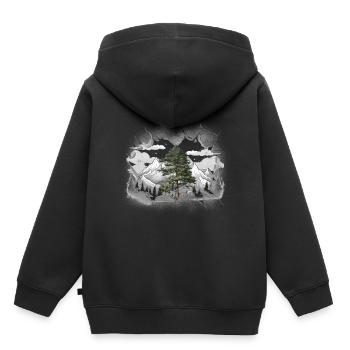 Nature Mountains Mountains Mountain Mountaineers Hike - Kids Premium Organic Hoodie - black - Back - AI Model Kid Male (0cm)