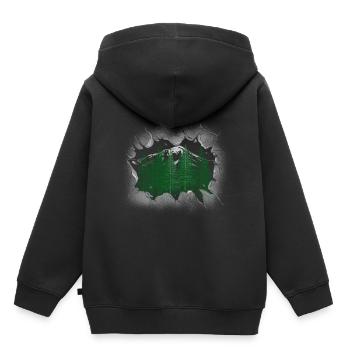 Forêt Épicéa Conifères Forêt Nature Arbres Arbre - Sweat Premium à capuche enfant bio - noir - Dos - AI Model Kid Male (0cm)