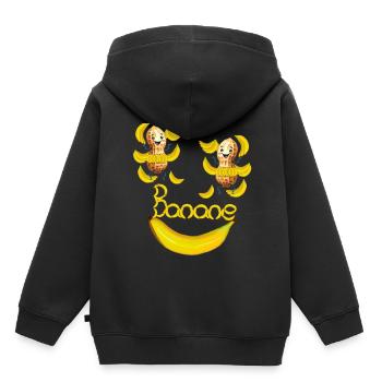 Erdnüsse Erdnuss Banane Bananen - Kinder Premium Organic Hoodie - Schwarz - Hinten - AI Model Kid Male (0cm)