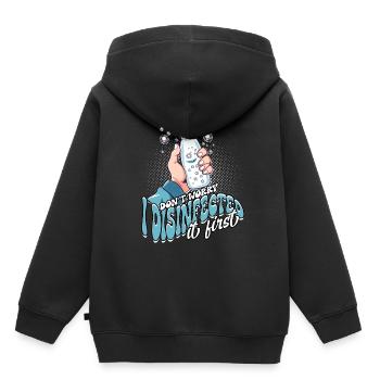 Phobie nucléaire Mysophobie - Sweat Premium à capuche enfant bio - noir - Dos - AI Model Kid Male (0cm)