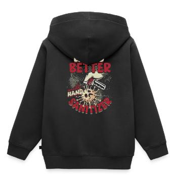 Phobie nucléaire Mysophobie - Sweat Premium à capuche enfant bio - noir - Dos - AI Model Kid Male (0cm)