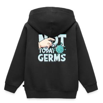 Phobie nucléaire Mysophobie - Sweat Premium à capuche enfant bio - noir - Dos - AI Model Kid Male (0cm)