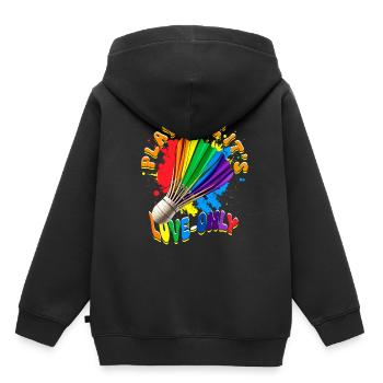 Badminton Play Like It's Love-Only - Kinder Premium Organic Hoodie - Schwarz - Hinten - AI Model Kid Male (0cm)