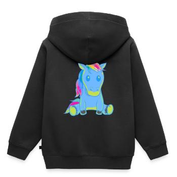 Einhorn Einhörner Baby Kleinkind Kleinkinder Fabel - Kinder Premium Organic Hoodie - Schwarz - Hinten - AI Model Kid Male (0cm)