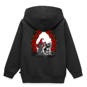 Mystique Conte de fées Conte de fées Personnage Chat de Noël - Sweat Premium à capuche enfant bio - noir - Dos - AI Model Kid Male (0cm)