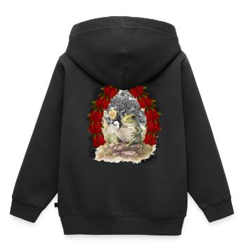 grenouille grenouilles conte de fées conte de fées personnage Noël - Sweat Premium à capuche enfant bio - noir - Dos - AI Model Kid Male (0cm)
