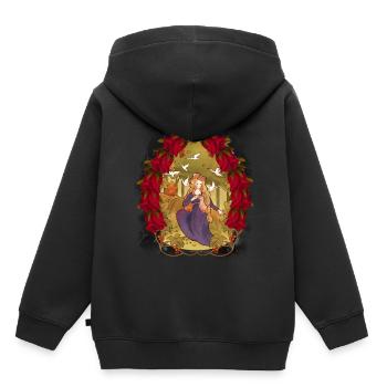 Enfant Enfants Conte de fées Conte de fées Personnage Noël - Sweat Premium à capuche enfant bio - noir - Dos - AI Model Kid Male (0cm)